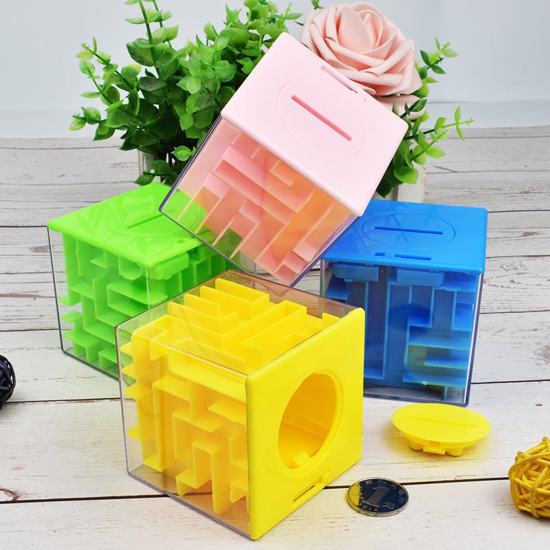 E-Commerce 7Cm Intelligence Maze Toy 6-Sided 3D Three-Dimensional Maze Piggy Bank Transparent Bead Puzzle Cube - Image 5
